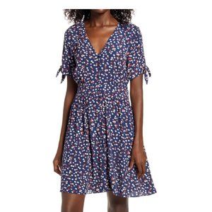 Madewell Tie Sleeve Button Front Dress in Mini Daisy